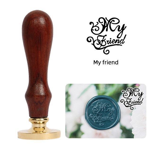 1 Pc Alphabet Pattern Wax Seal Stamps Retro Happy Birthday Antique Wooden Sealing Scrapbooking Wedding Decoration