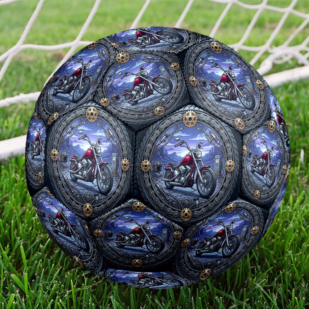 Motorcycle Adventure Desert Round Football Size 5 Adult Ball Suitable for Training Matches and Outdoor Team.