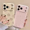 INS Korean Lovely Flowers Cute Star Soft Pink Phone Case for IPhone 13 14 16 15 17 Pro Max Shockproof Protective Back Cover Case