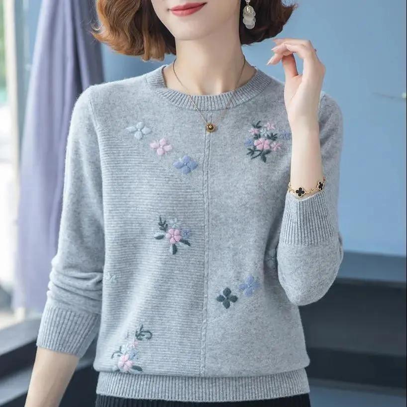 

Women s Loose-fitting Oversized Short-sleeved Round-neck Long-sleeved Knitted Top for Spring and Autumn XS червоний