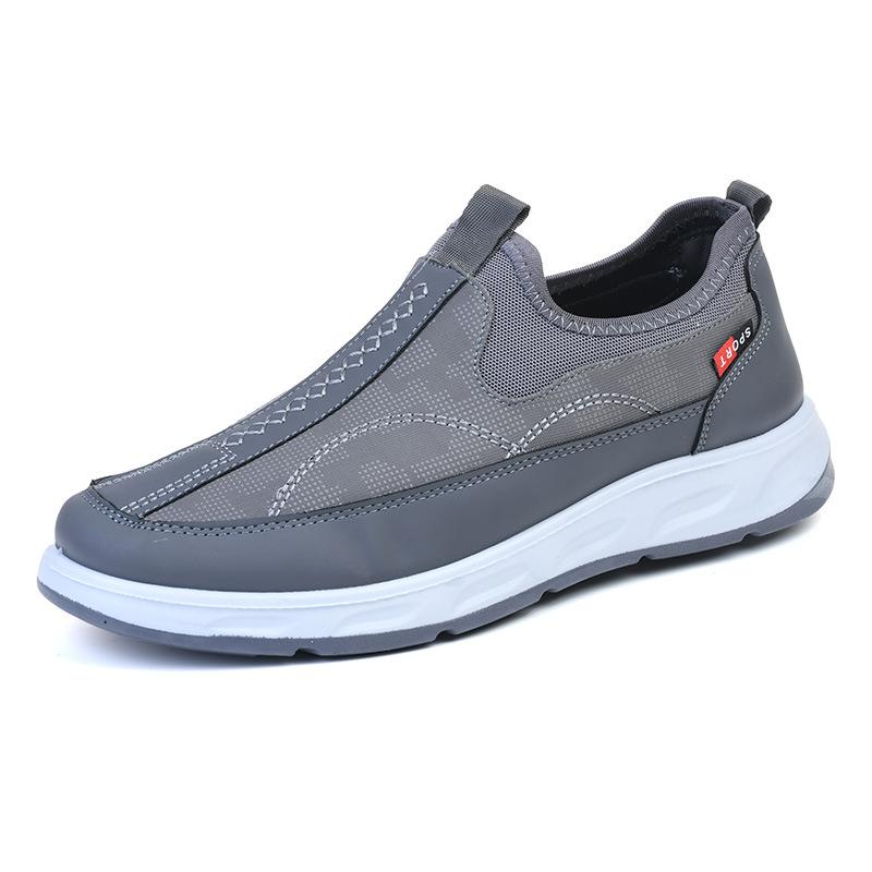 

Men s shoes autumn new soft sole light old Beijing cloth shoes one pedal lazy comfortable middle-aged and elderly dad casual shoes 44 сірий колір