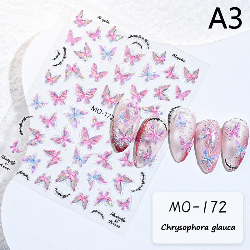 

Реалистичные наклейки для ногтей в виде бабочки Aurora Sweet Nail Styling Стереоскопическая рельефная наклейка для ногтей Салон нейл-арта Энтузиасты нейл-арта as the picture