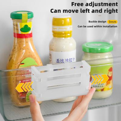 Refrigerator Storage Rack Large Capacity Adjustable Design Easy To Install Telescopic Fridge Storage Box Retractable Shelf