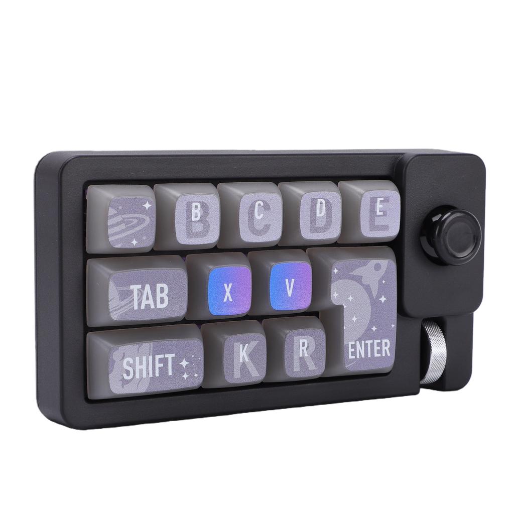 12 Key Keyboard RGB LED Backlight Type C Macro Programmable 2.4G Wireless One Handed Mechanical Gaming Keyboard with