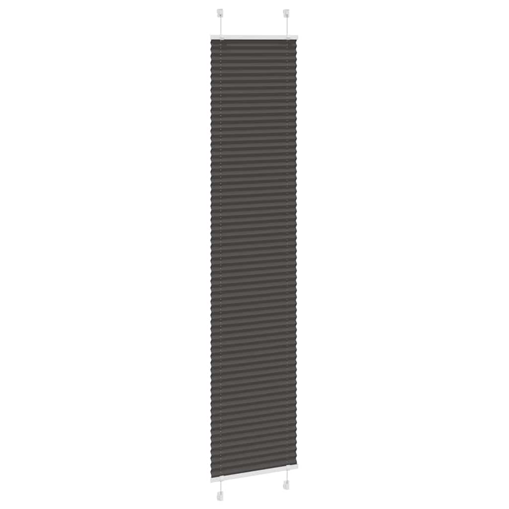Roleta Plisowana Czarna 45X200 Cm Szerokość Tkaniny 44,4Cm
