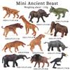 Oenux Prehistoric People Life Scene Human Evolution Wild Sabre-toothed Tiger Mammoth Animals Model Action Figures Collection Toy
