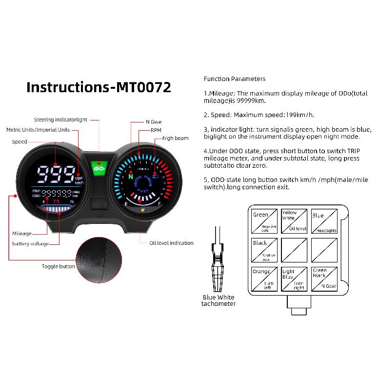 Motorcycle Tachometer Odometerpanel Digital Meter For TITAN 150 Honda CG150 Fan150 Speedometer RPM Meter LED Digital Dashboard