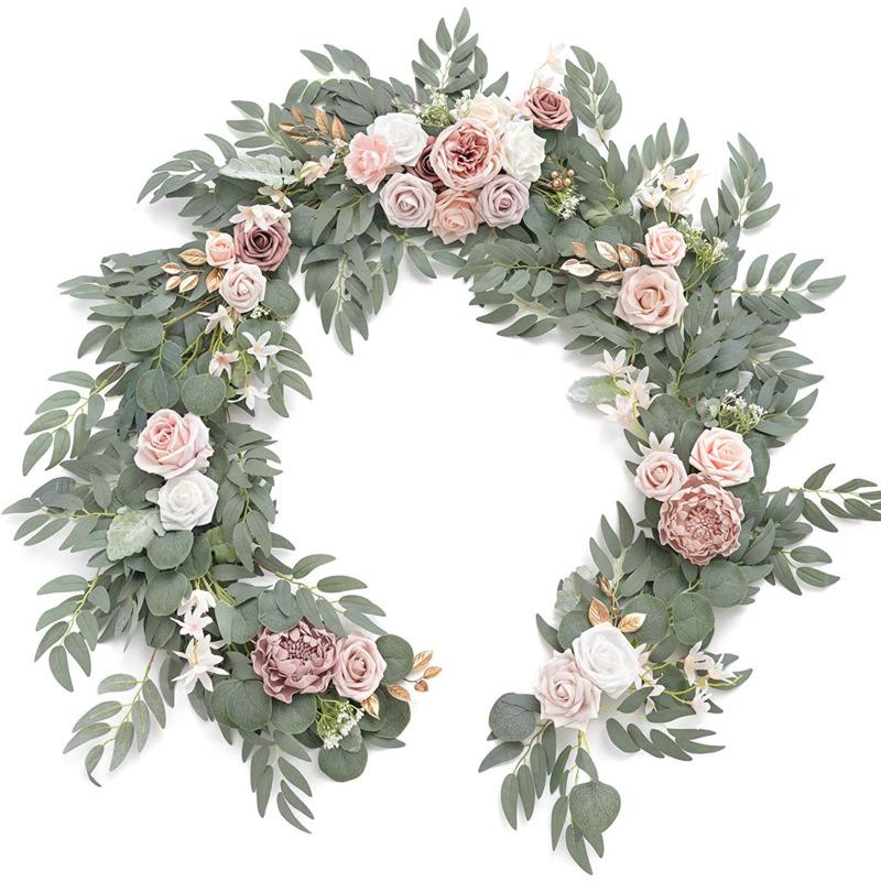 Wedding Table Simulation Flower Decoration 181x11cm Artificial Rose Table Long Vine Trailing Flower Arch DIY Party Backdrop Pops