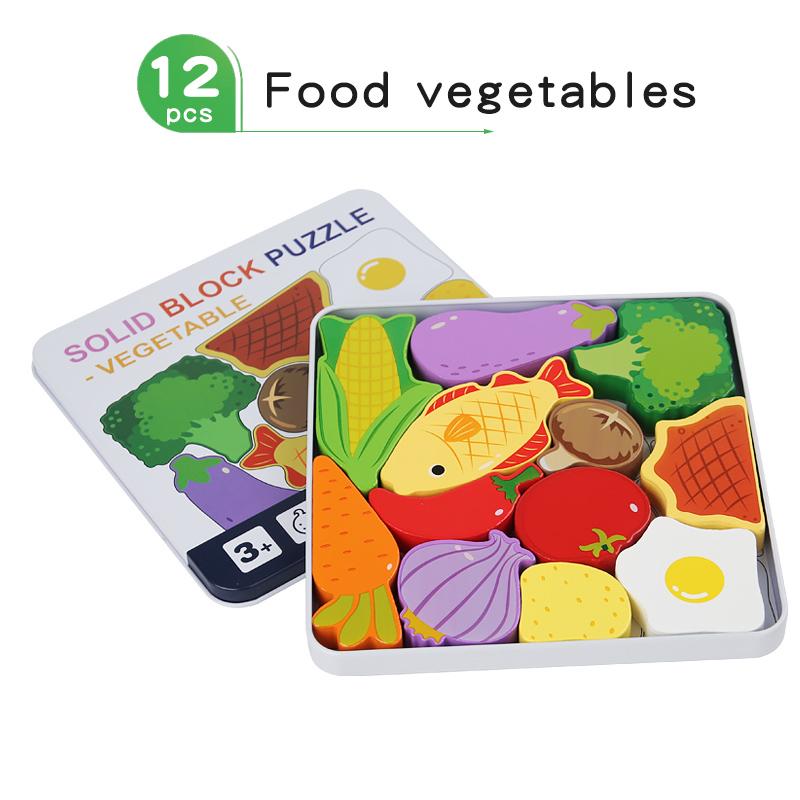 3D Cartoon Pairing Puzzle Board Game Variety Puzzles Logical Thinking Enlightenment Wooden Early Education Toys For Children