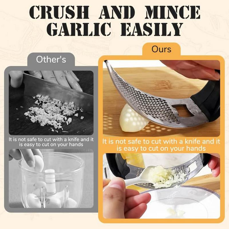 Stainless Steel Garlic Press Crusher Manual Garlic Mincer Chopping Garlic Tool Fruit Vegetable Tools Kitchen Accessories Gadget