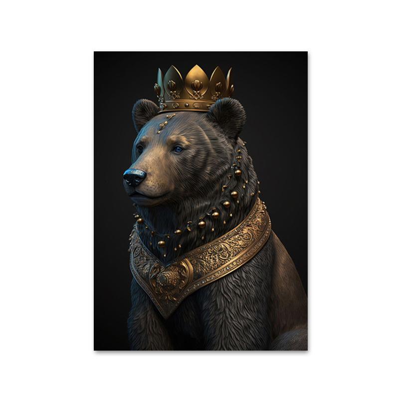 

Черное золото животные король горилла лев постеры принты кролик слон холст картины настенное искусство картина для гостиной домашний декор 30x40cm No Framed