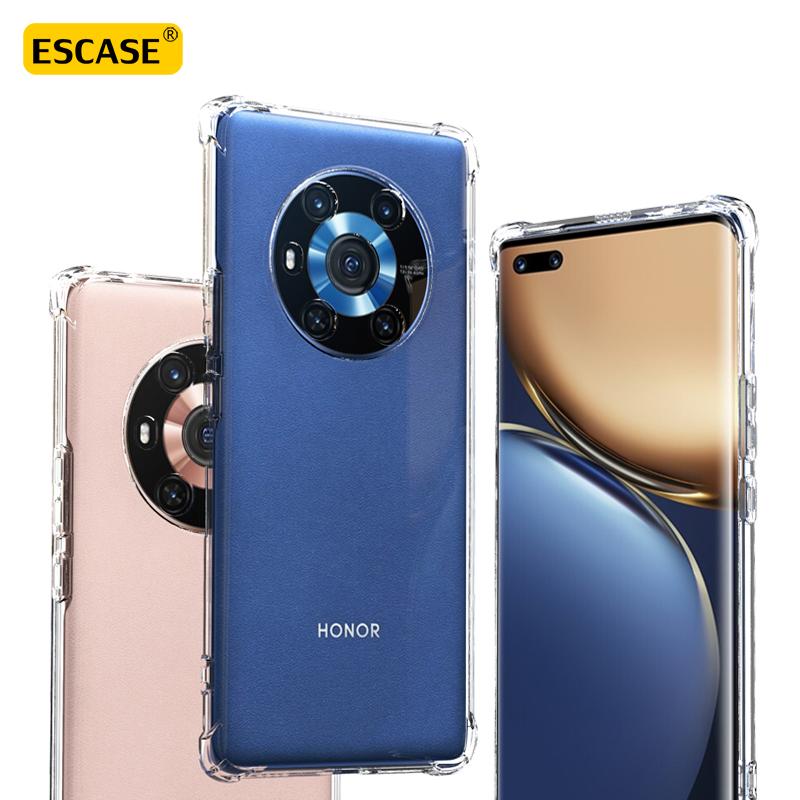 Honor Magic3 Phone Case Protective Cover Full Silicone Airbag Shockproof Soft (With Lanyard Hole) ES-Ip9 Series Upgraded Version Translucent White