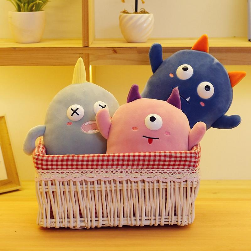 Little Monster Doll Soft Plush Toys Multiple Colors Cute Monster Funny Expression For Home Desktop Ornaments For Gifts