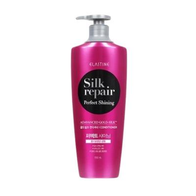 Elastine Silk Repair Perfect Shining Gold Silk Conditioner 550ml | Silk Protein & Triple Oil Nourishment | Smooth & Glossy Hair Care
