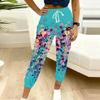 Pantaloni della tuta da donna estivi con stampa a fantasia vintage, vestibilità larga, con coulisse, polsini elasticizzati, pantaloni casual da giorno