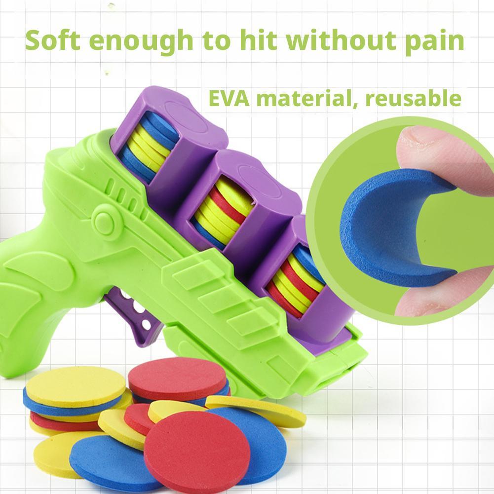 Children Flying Saucer Guns Carrot Flying Disc Launcher Toy Safety EVA Flying Disc Gun Kid Outdoor Game Toys