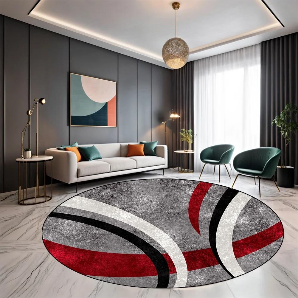 Light Luxury Round Carpet Living Room Decoration Home Sofa Chair Side Foot Mat Bedroom Bedside Cloakroom Rugs Washroom Floor Mat