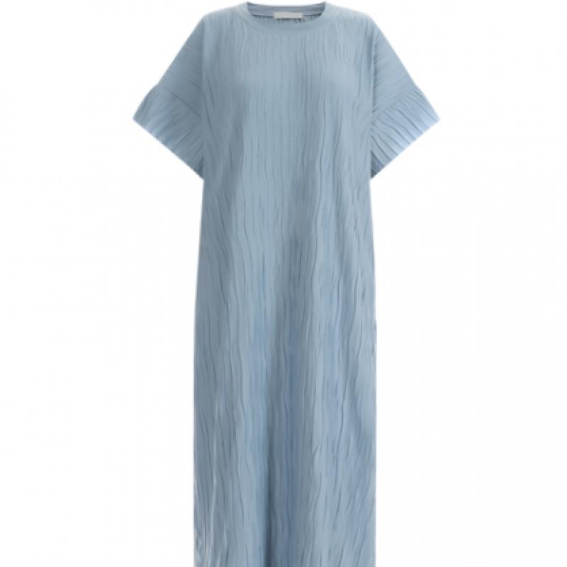 SHop Women Ruffle Pleated Daily Easywear H Line sHort Sleeve Long Dress Pink