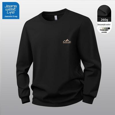 JEANSWEST LIFE Men's 2025 Heavyweight Round Neck Long Sleeve T-shirt