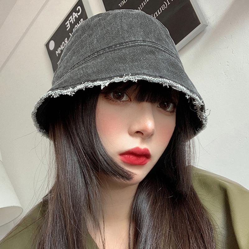 

Женские шляпы Защита от солнца Защита от солнца Закрытие лица Горшок Маленькое лицо Деним