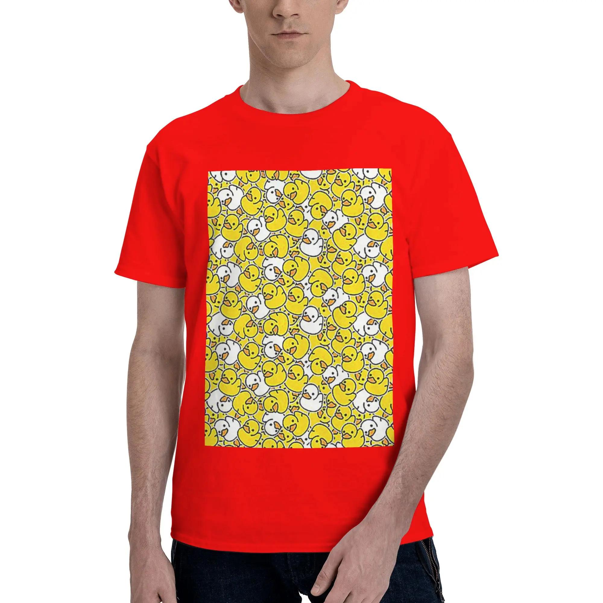 Rubber Duck Cute Pattern Design Men TShirt Oversized T Shirts Mens Crew Neck Cotton Tees Short Summer Male S