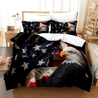 3D Print American Flag Fashion Bedding Set Double Twin King Duvet Cover Comforter Pillowcase Boys Girls Adults Bedroom
