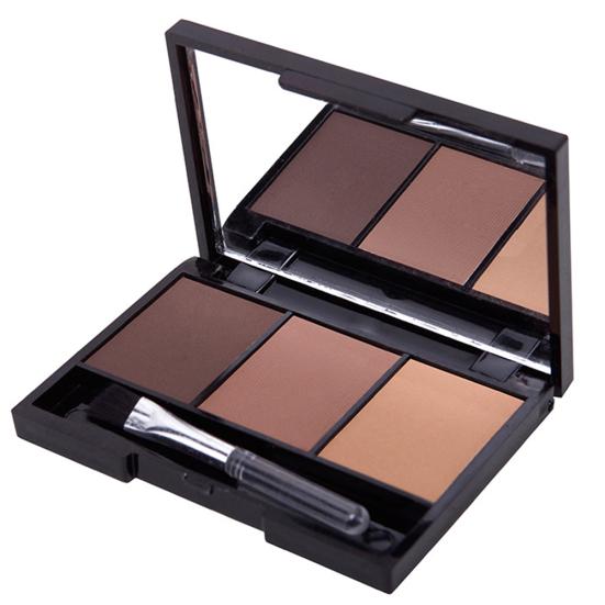 3 Farben Augenbrauenpuder mit Pinsel Spiegel Lang anhaltend Schweißfest Kosmetik