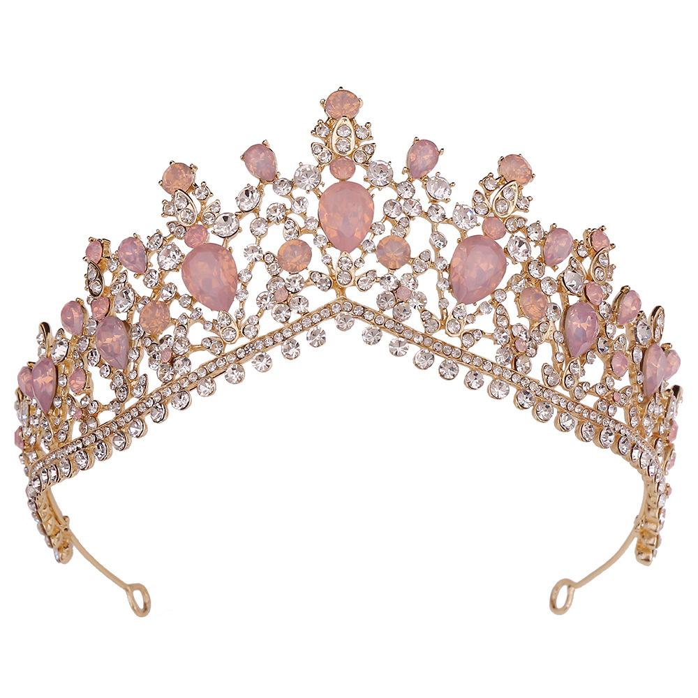 Atmospheric Wedding Headwear Large Crown Baroque New Retro Rhinestone-encrusted Hair Accessories Bridal Crown