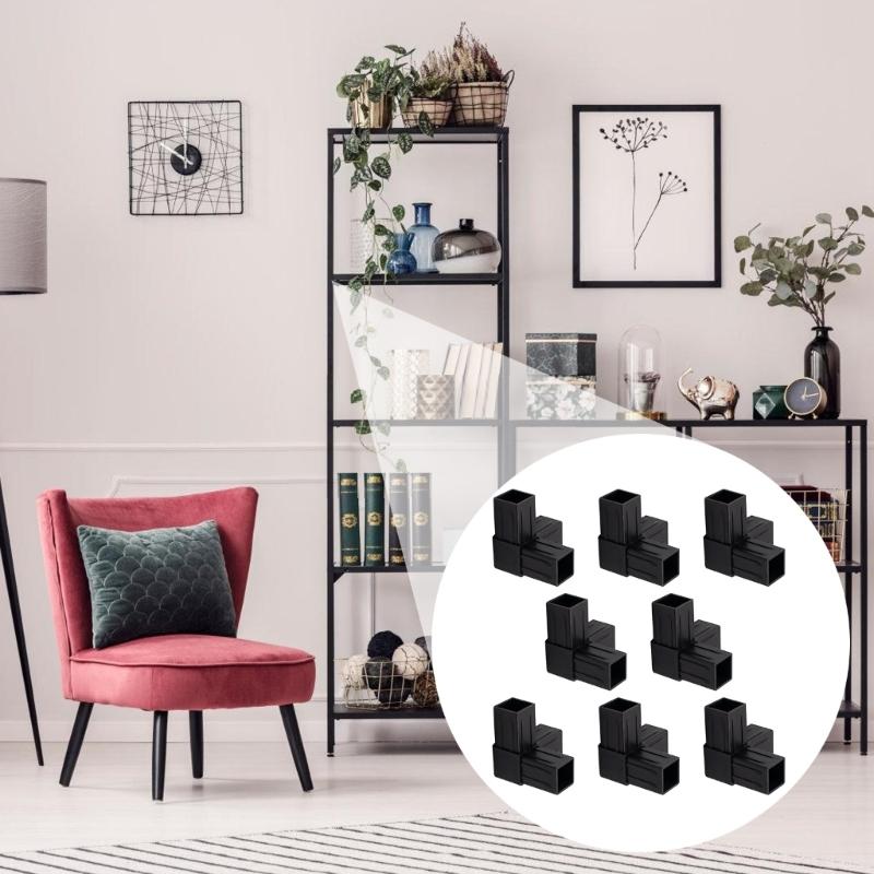 8Pcs Plastic Square Tube Connectors Angle Code Heavy Duty Square Pipe Fittings for Furniture Garden Frames