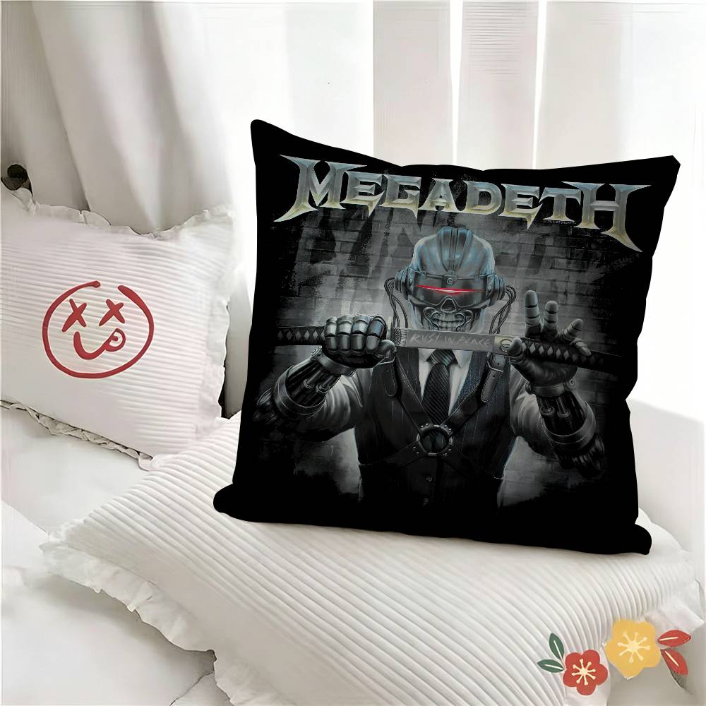 Pc MMegadeths Heavy Metal Pillow Case Fashion Square Pillowcase Bedroom Sofa Room Ins Decoration Leisure