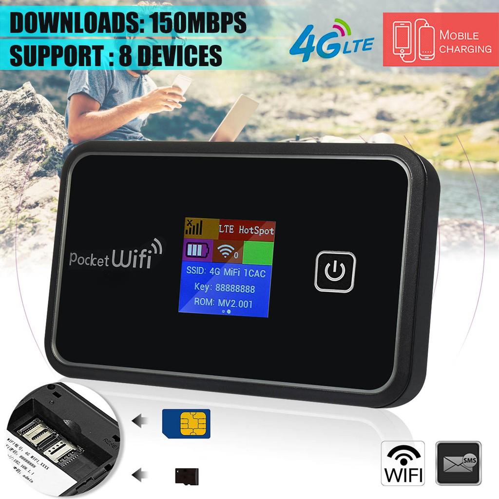 Router WiFi Mobil 4G LTE FDD/TD 150Mbps Mobile MIFI Portabil Wireless de Buzunar Hotspot Router Bandă Largă Ecran LCD