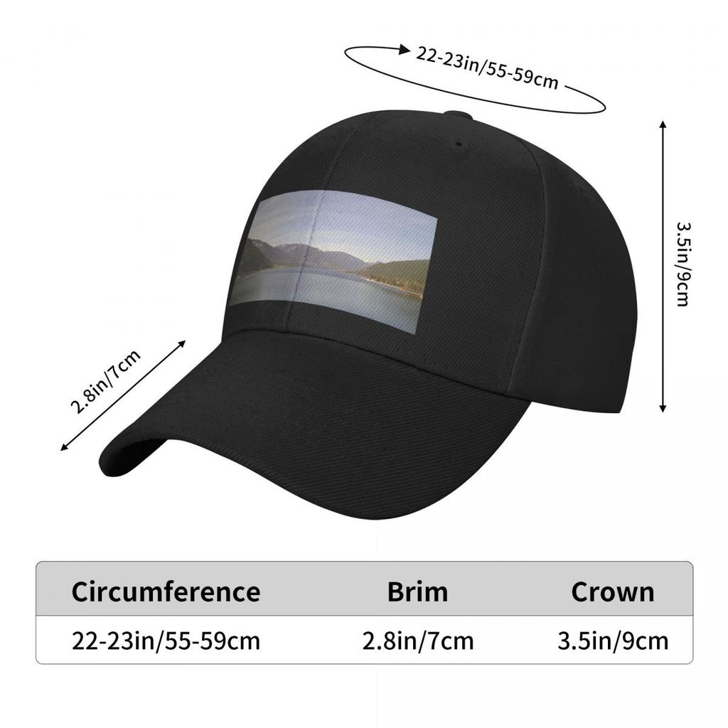 Kootenay Lake and Mountains Baseball Cap Wild Ball Hat Funny Hats Visor Woman Hats Men's