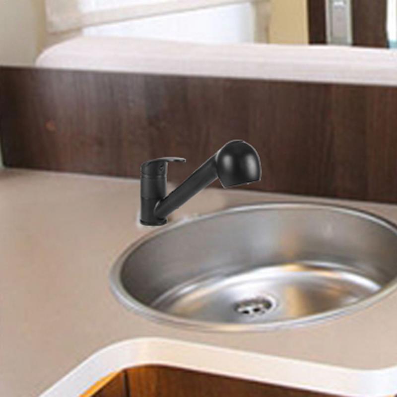Single Handle Low Arch RV Kitchen Faucet Low Arch RV Kitchen Faucet RV Campervan Pull-out Faucet Camping Car Accessory