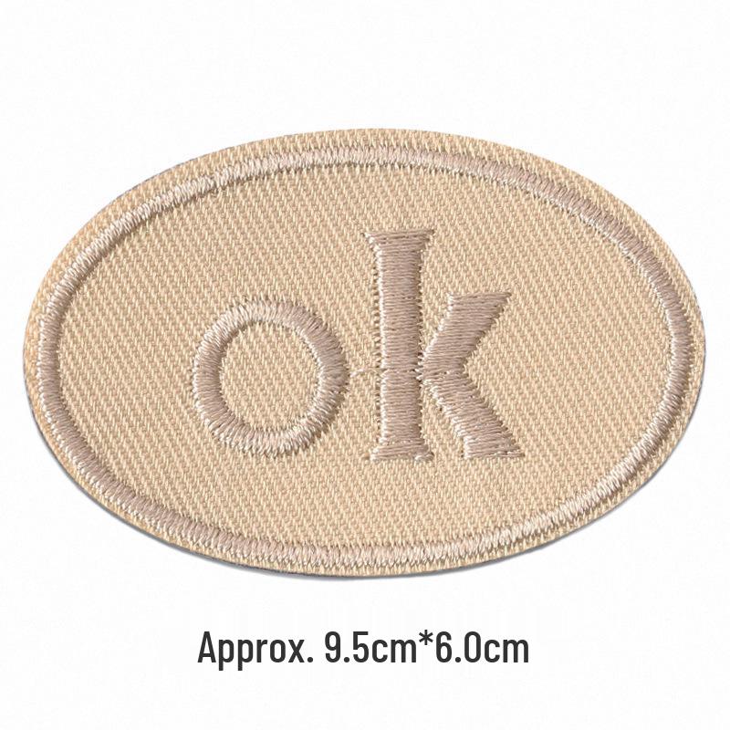 Self-Adhesive Embroidery Cloth Patches for Jackets & DIY Decor - OK Letter Accessory Stickers