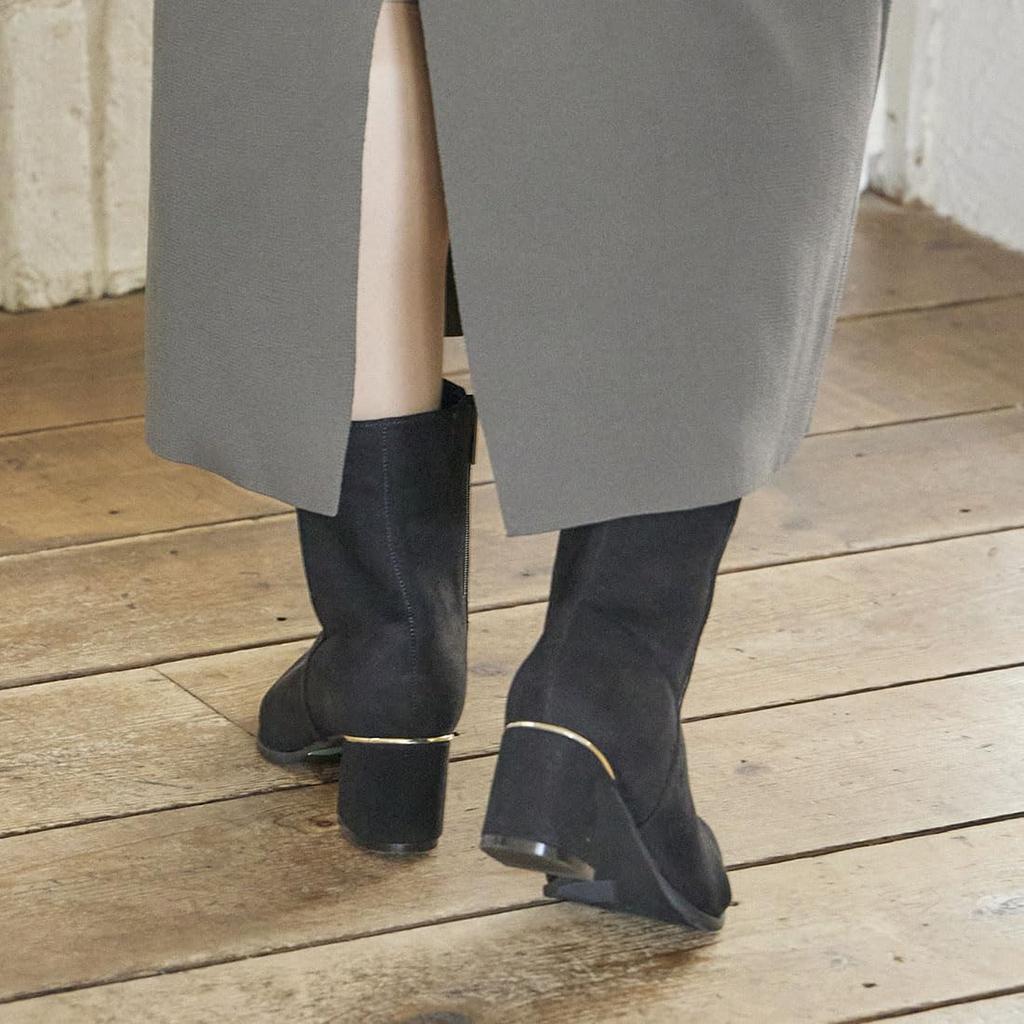 [Carino] [Rain-resistant] Pointed Flare Heel Boots