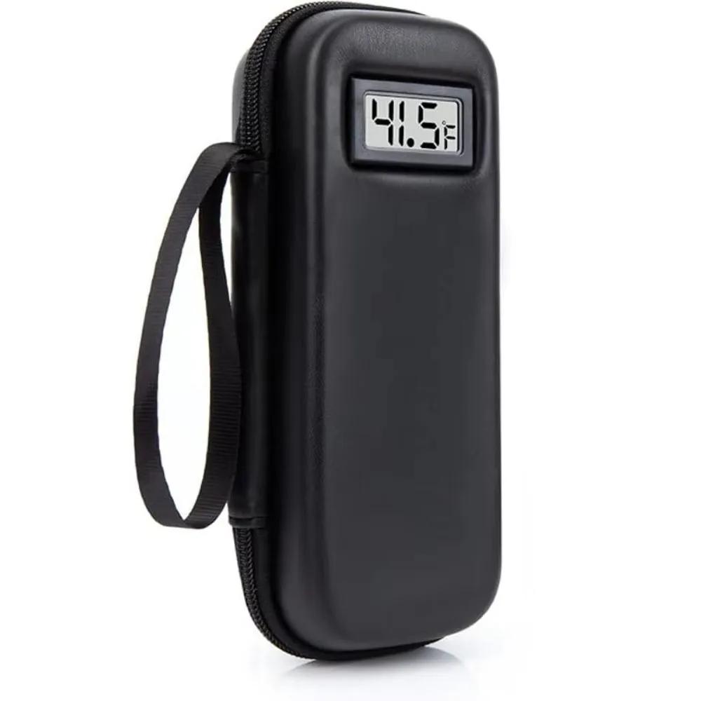 Waterproof Insulin Cooler Travel Case Reusable Portable Refrigerated Medicine Organizer with Thermometer Display Insulated