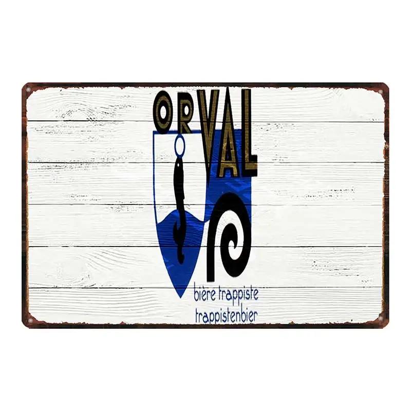 Belgian Beer Orval Metal Tin Signs Retro Shabby Chi Plates For Wall Bar Home Pub Art Kitchen Coffee Decor 30X20CM DU-8523B