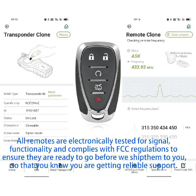 Smart Key for Chevrolet Malibu 2016-2025, Alliskeys Proximity Remote Control Key Fob Replacement for Chevy Camaro Malibu 2016-2025 HYQ4EA/HYQ4ES