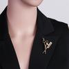 Rinhoo Cute Small Shovel Shaped Brooches For Women Creative Gold Color Rhinestone Shovel Lapel Pins Metal Button Badge Jewelry