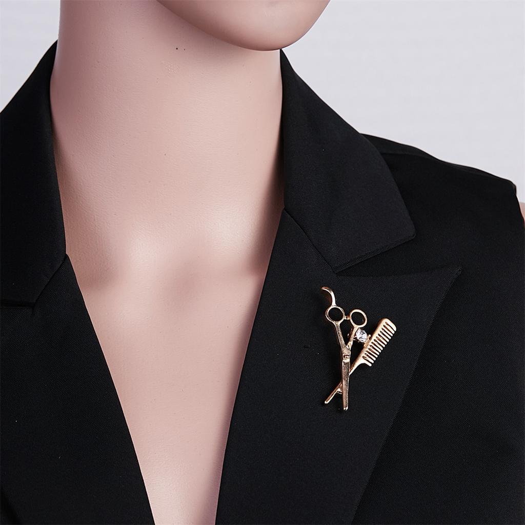 Rinhoo Cute Small Shovel Shaped Brooches For Women Creative Gold Color Rhinestone Shovel Lapel Pins Metal Button Badge Jewelry