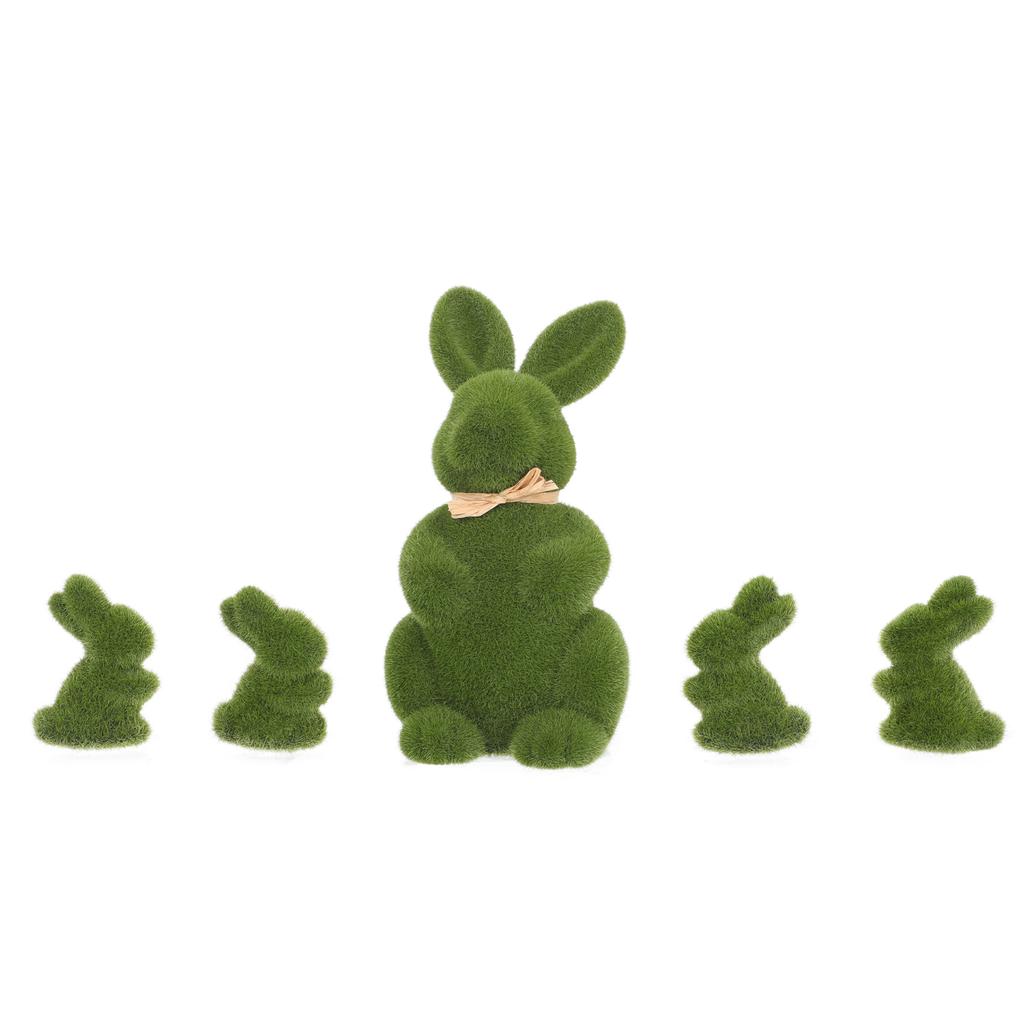 5 Pcs Moss Rabbit Decor Spring Bonsai Garden Ornament Bunny Statue Foam Adornment Easter Scene Layout Outdoor