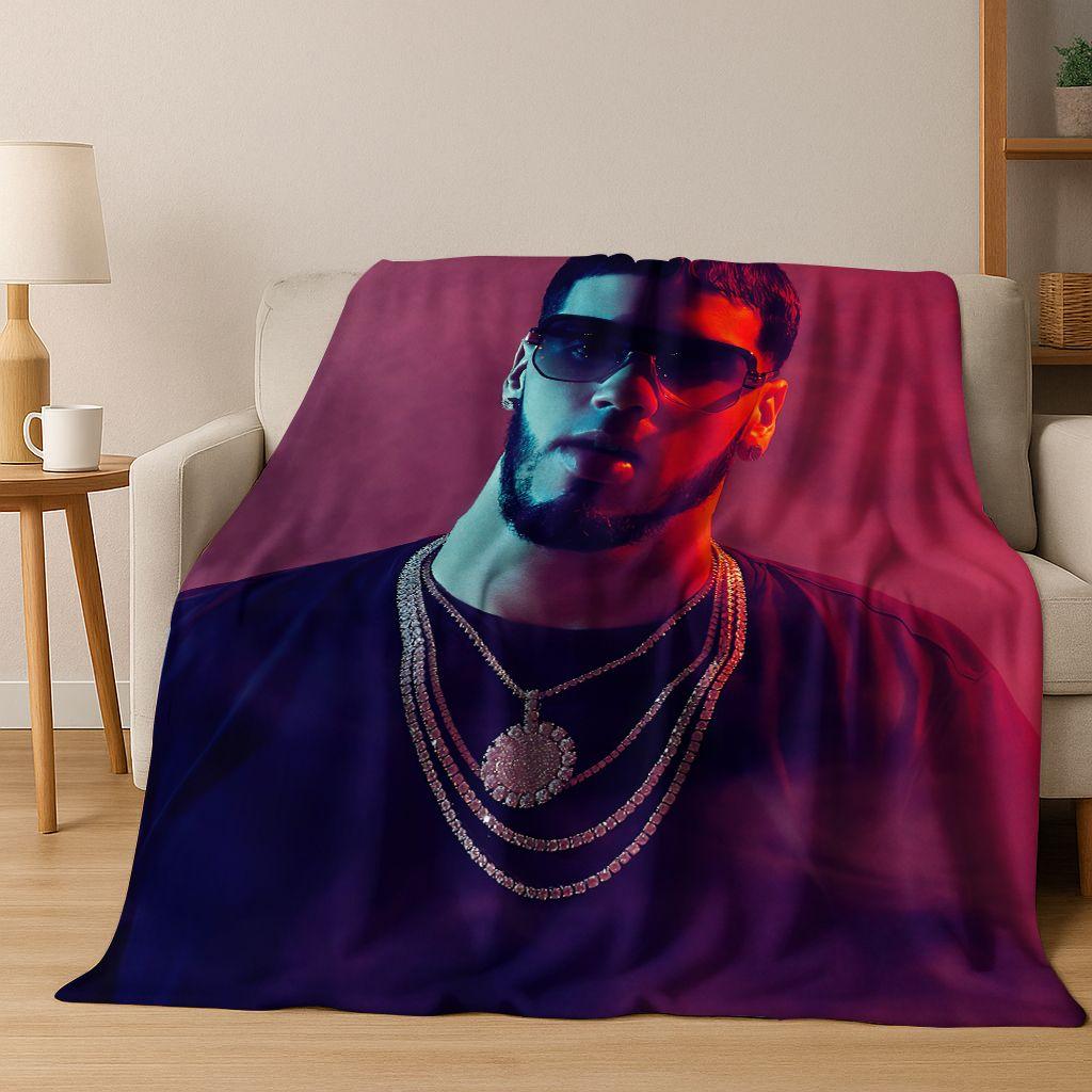 26 Style Anuel AA Hip Hop Rapper Singer Flannel Blanket,Warm and Cozy Soft Throw Blanket for Home Bedroom Bed Sofa Cover Kid