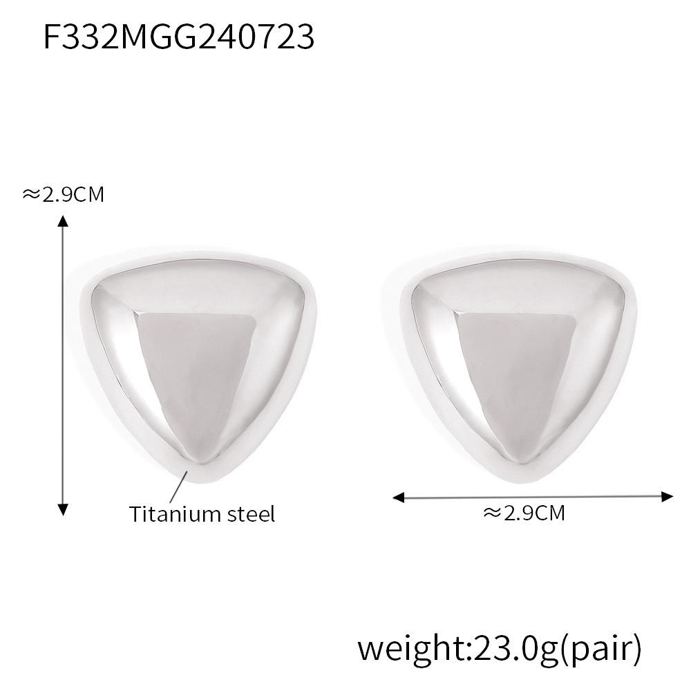 European & American Fashion Geometric Triangle Stud Earrings, Titanium Steel with 18k Gold Plating