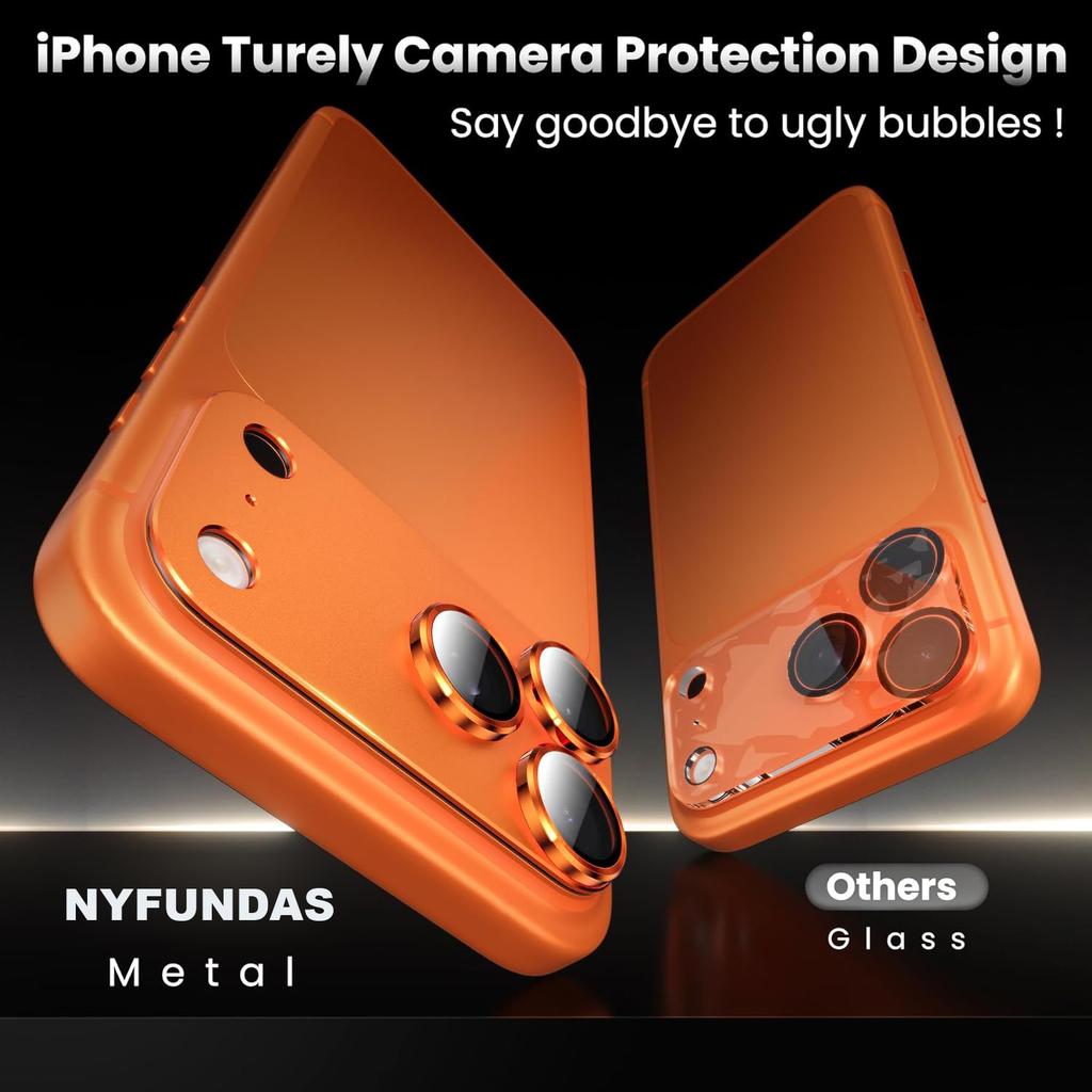 Kosmisch Orange Kameraobjektivschutz für iPhone 17 Pro Max Air 17Pro 17Promax iPhone17 Vollständige Abdeckung Metall Gehärtetes Glas Telefonschutz Zubehör