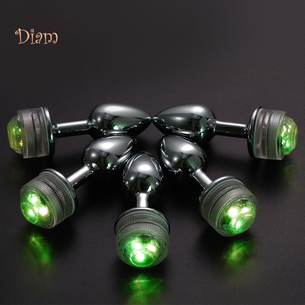 lollipops Metal Anal Plug Dilator Bead Remote Control Color Changing LED Light Sex Toy