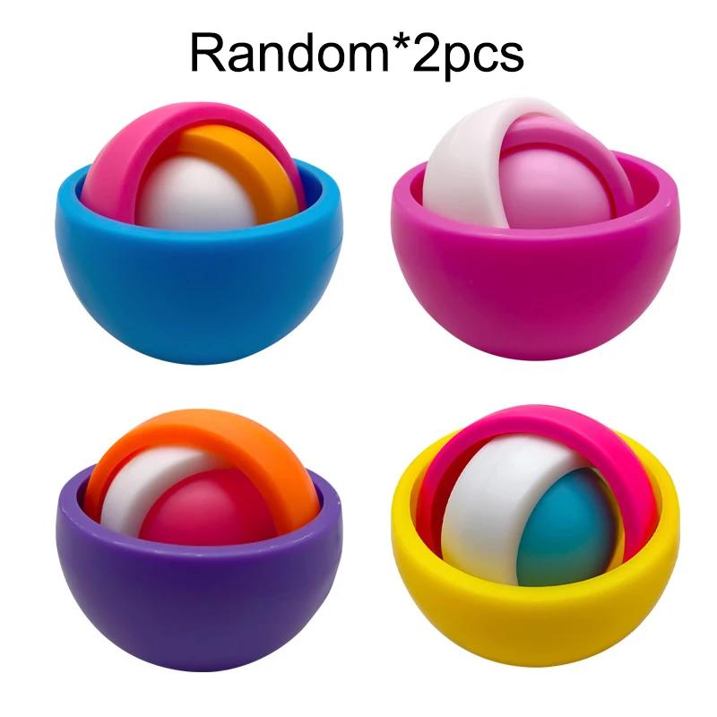 3D Rotating Ball Gyroscope Fidget Stress Relief Toy For Kids Teens Boy Girls Adult   Decompression Finger Gyro Spinner