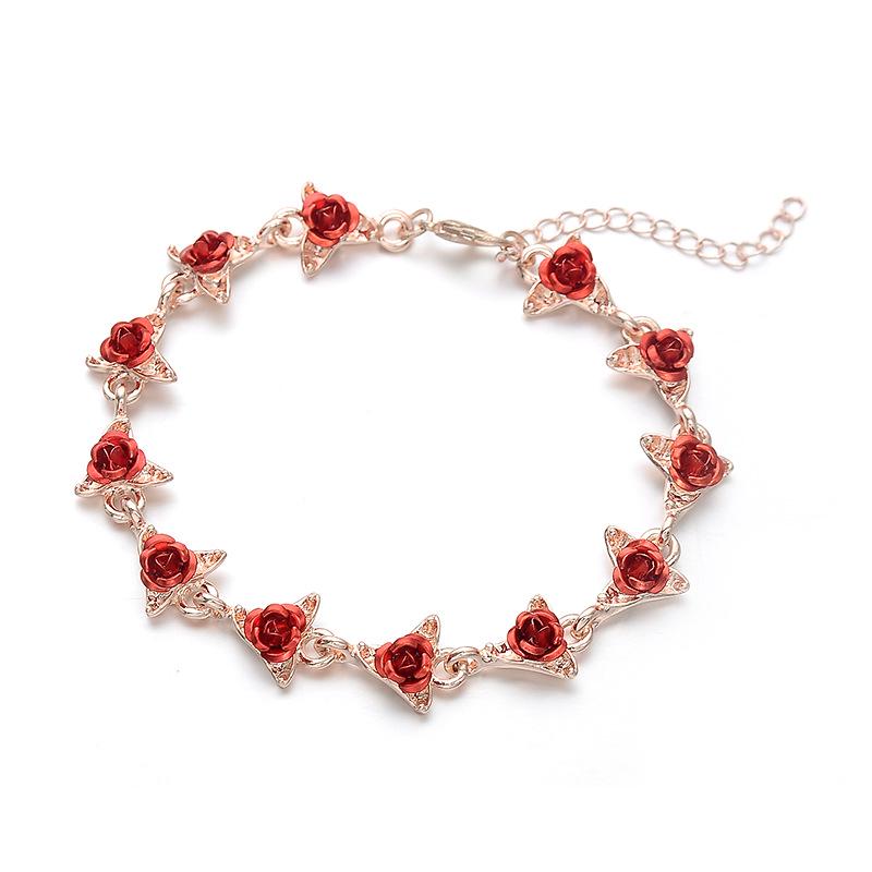 European  American Fashion Rose Flower Bracelet