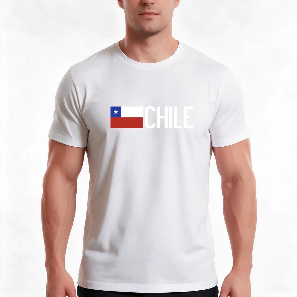Chile Chilean Flag Chile Tshirt Summer Casual Cotton Tee Oversized Streetwear Tops Vintage Graphic Print 100 Cotton