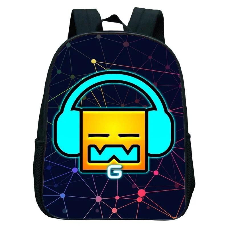 16 Zoll Wütender Geometry Dash Rucksack Jungen Mädchen Schultasche Cartoon Spiel Kinder Kindergarten Schultaschen Kleinkind Kinderrucksack