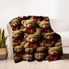 """Entzückende Teddybären mit roten Schleifen - Perfekt als Geschenke!""""""Decke Flanell Überwurfdecke für Sofa, Bett, Reisen, Camping, Büro, Couch, Stuhl,"""